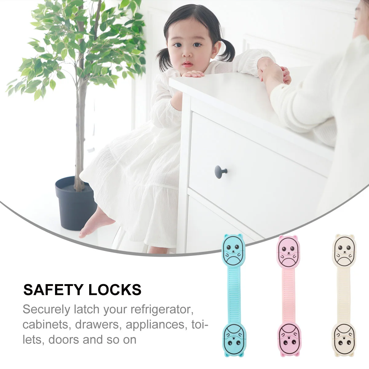 

3Pcs Kids Safety Locks Cabinet Lock Baby Protective Lock Child Safety Latch for Cabinets Drawers Refrigerator Anti Pinch