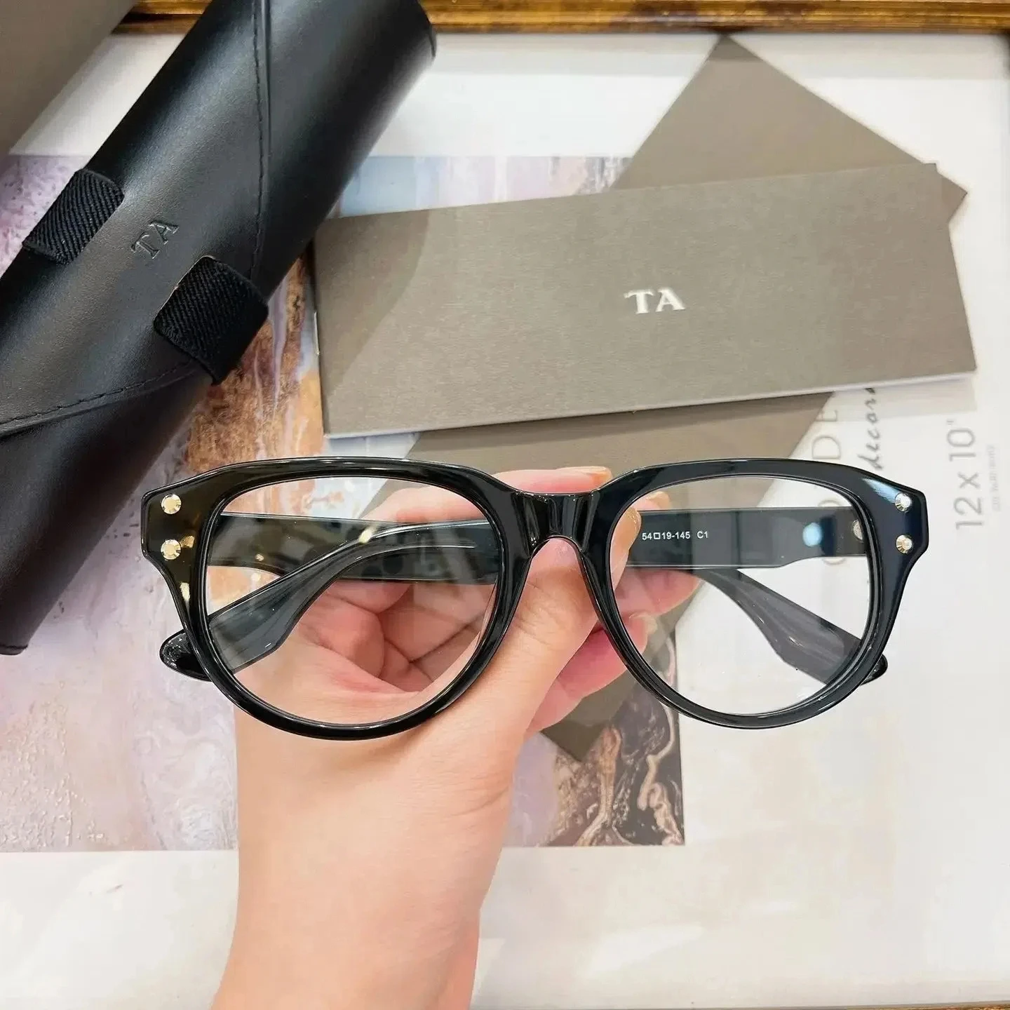 

Original Factory For DIYTA DT DTS453 With Brand Box Premium Oval Acetate Frame Formal Business Clear Lenses Men Women Sunglasses