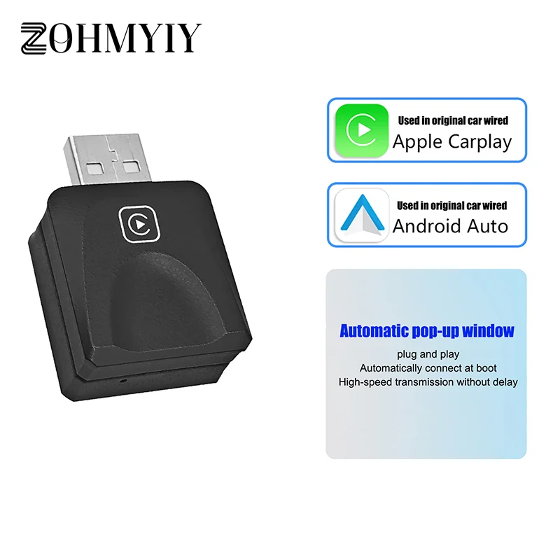 

2 In 1 Wireless Carplay Adapter For Auto Smart Box Plug And Play Wired To Wireless 2 In 1 Smart Conversion Box