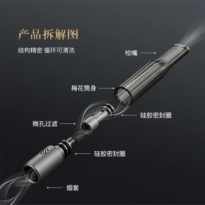 High End Cycle Washable Filter Mouthpiece with Multiple Filters for Coarse, Medium, and Fine, Suitable for Men and Women