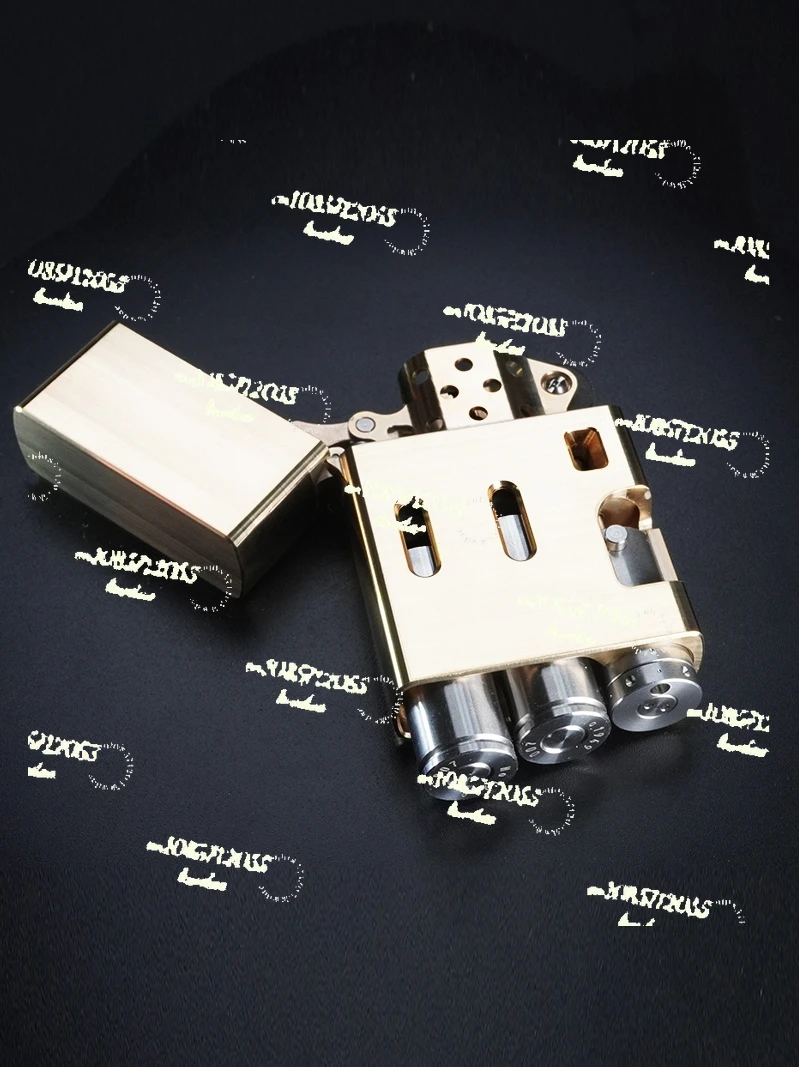 Works with Stainless Steel Bullet Shell Kerosene Lighter, Thick Brass Red Copper Pure Copper Lighter, the Shell Is Very
