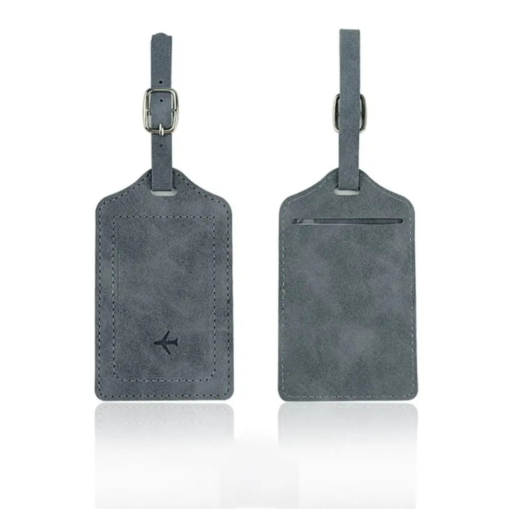 Fashion Leather Luggage Tag Travel Portable Boarding Tags with Signature Paper Universal Baggage Label Men Women