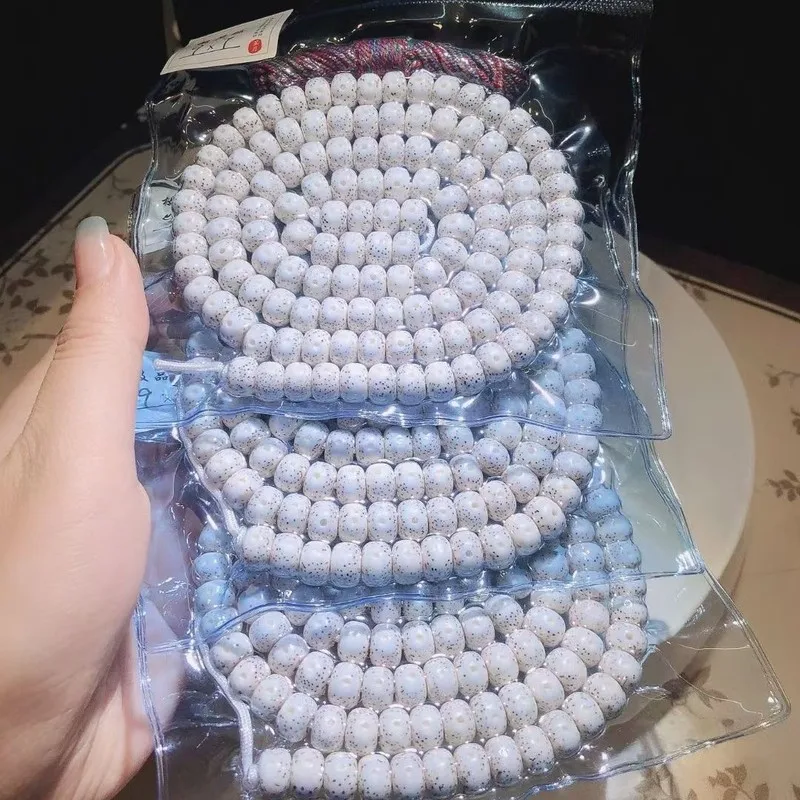 Large Space, Needle-Tip , First Month Of Lunar Calendar, White, Moon, And Bodhi – 108 Beads A Brace
