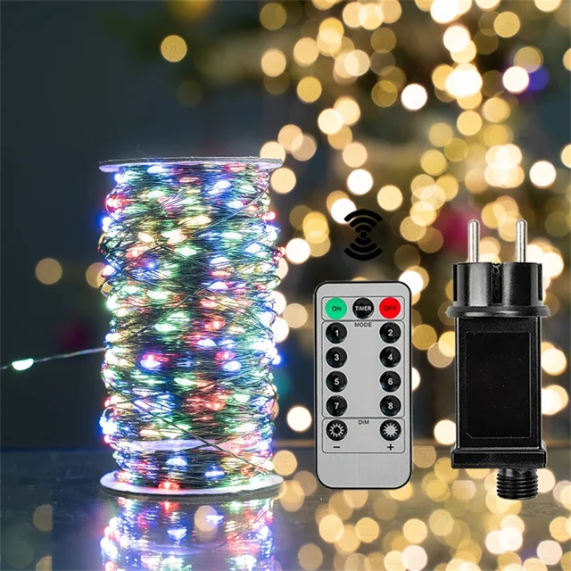 1PCS 500/1000LED Fairy String Lights Christmas Garland Outdoor Decor Lights Waterproof With Remote For Tree Street Wedding Party 2