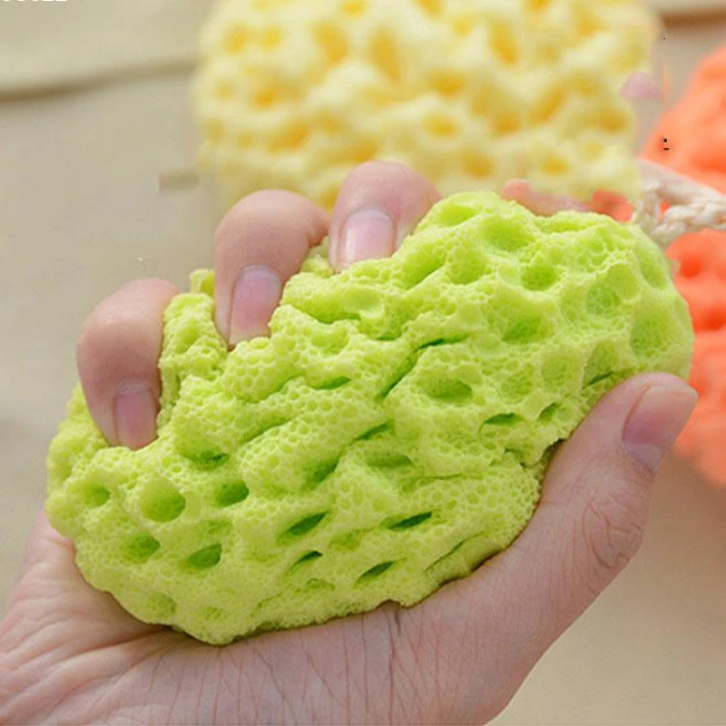 1PC Newborn Baby Kids Bath Sponge Brushes Massage Honeycomb Shape Body Face Cleaning Scrubber Baby Shower Exfoliating