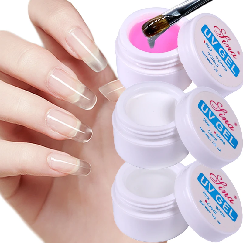 Nail Extension Gel Acrylic White Clear Quick Building Gel for Nails Finger Prolong Form Tips Manicure Nail Tools Nail Art Gel