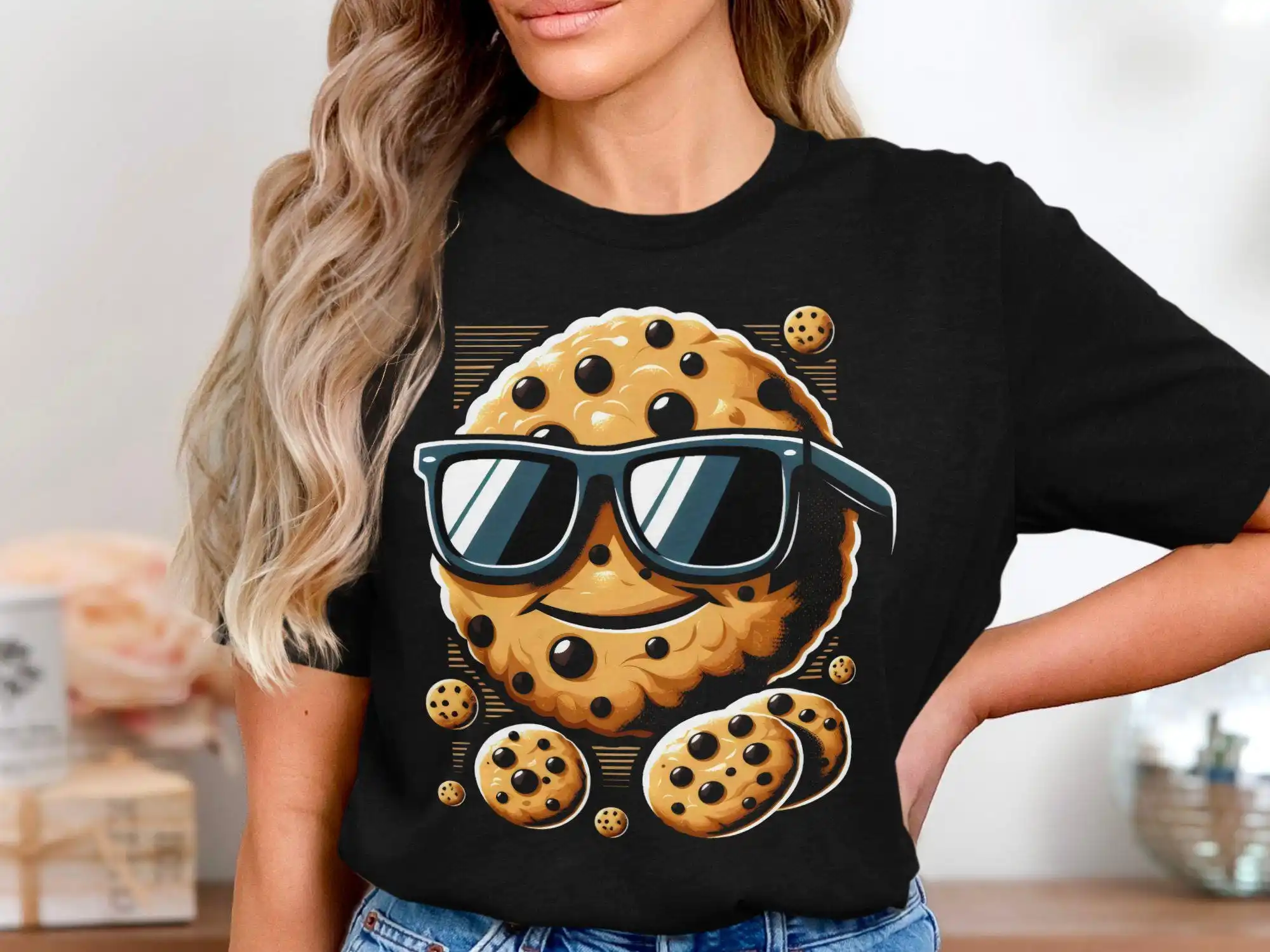 

Cool Cookie Sunglasses T Shirt Funny Lover Quirky Cute Foodie Novelty