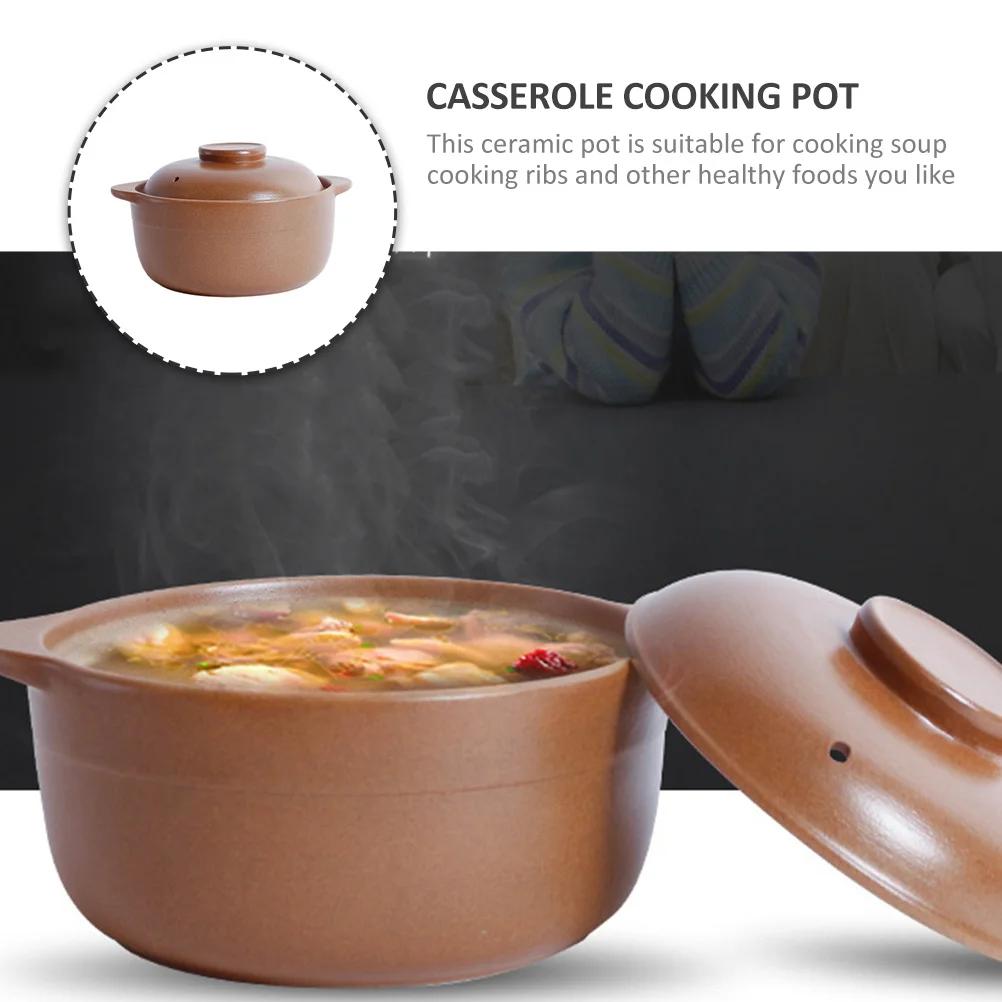 뚜껑이 있는 세라믹 수프 냄비 이미지
