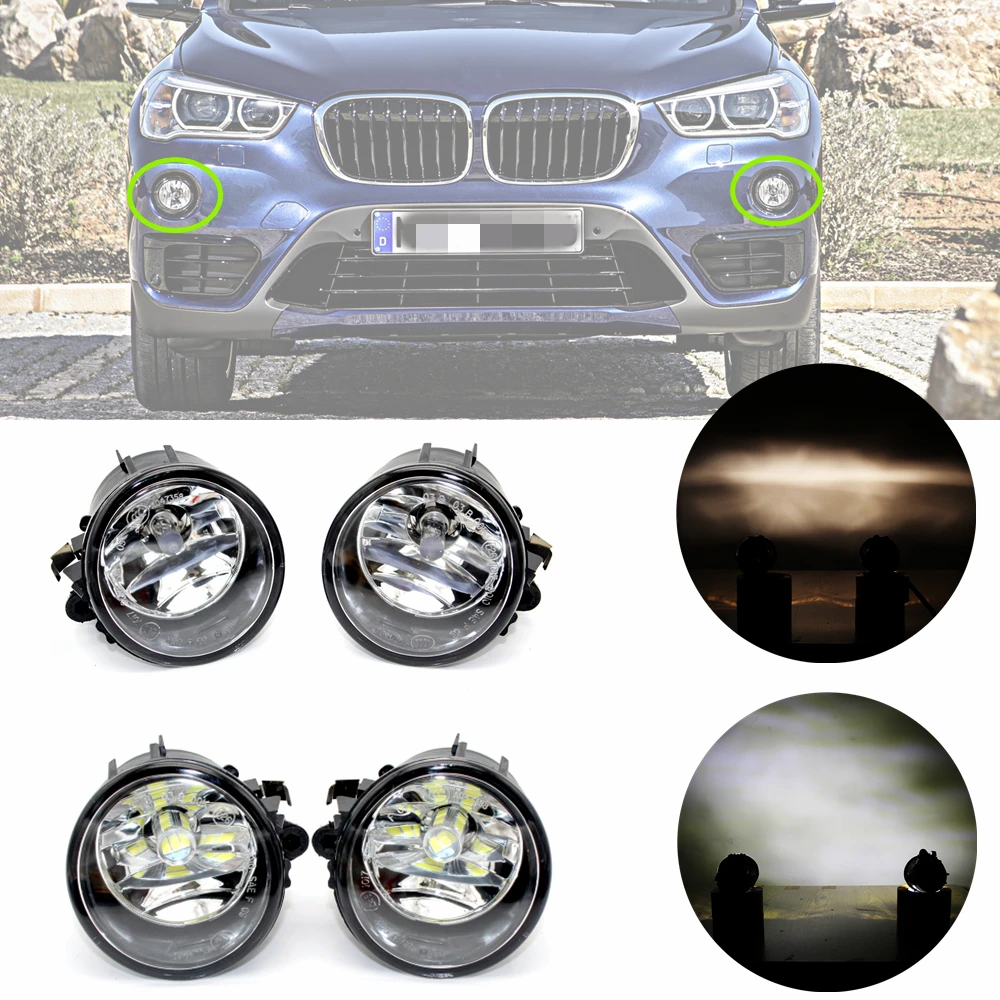 

For BMW X1 F48 2016 2017 2018 car accessories Front Bumper LED/ Halogen Fog Light Fog Lamp 63177238787 63177238788