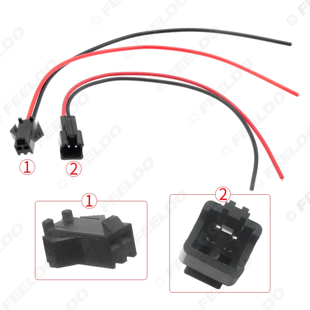 1Set Car Male To Female Plug 2PIN Headlight Pigtail Terminal Connecting Wiring For Auto Projector Lens Modification DIY Wire