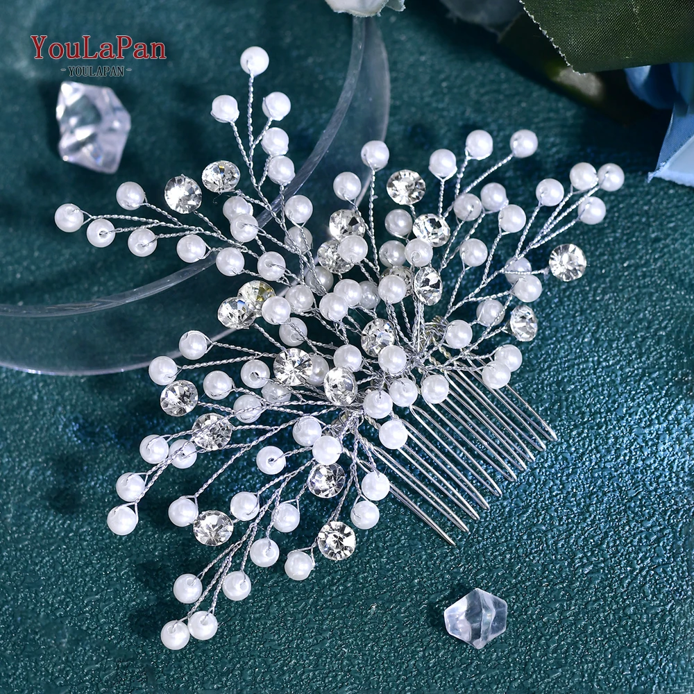 YouLaPan Wedding Pearl Comb Head Jewelry Bride Headpiece Crystal Women Tiaras Bridal Hair Accessories Women Headwear HP797