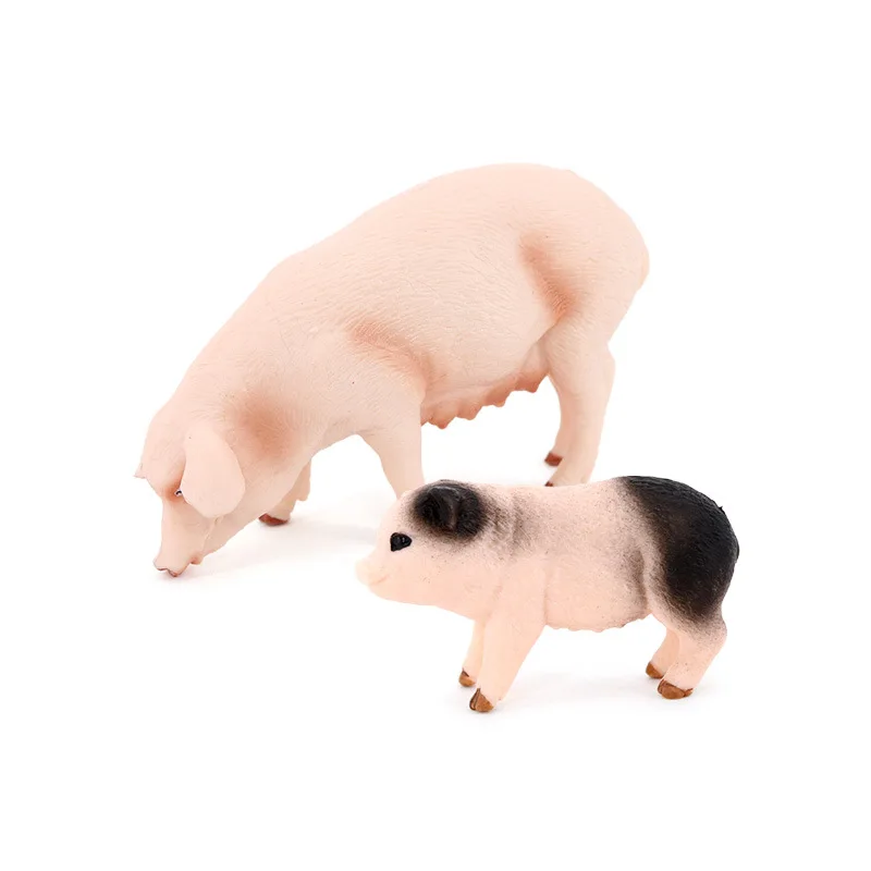 محاكاة مزرعة نماذج للحيوانات مزرعة ألعاب بلاستيكية بجعة الدجاج بطة خنزير الأطفال التنوير زخرفة المعرفية