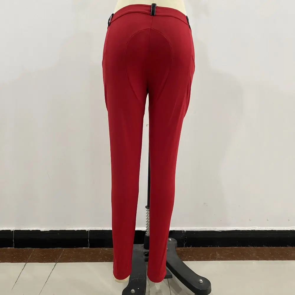 Pantalon équestre anti-boulochage avec poche pour téléphone, collants d'équitation minces, lifting des hanches, élastique, course de chevaux, fjCamping, vêtements