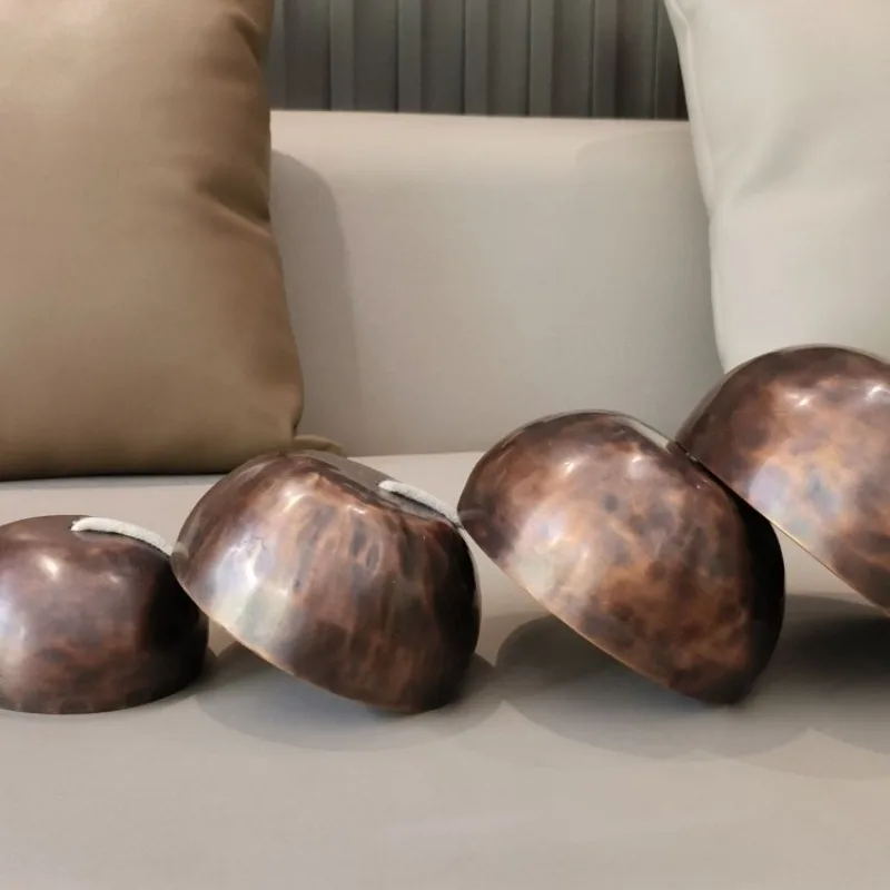 Copper Hanging Singing Bowl Handheld Meditation Sound Bowl Handmade Stackable Sling Bells Sound Healing Relax Sling Bowls