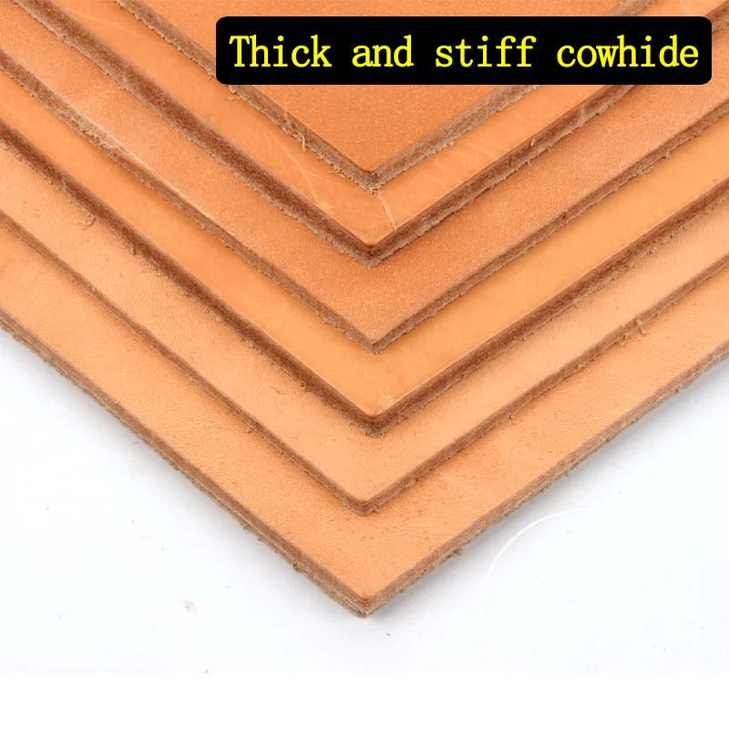5mm Whole Sheet of Pure Hard Thickened Top Layer Cowhide Material, Handmade DIY Genuine Leather, Edge Material, Vegetable Tanned