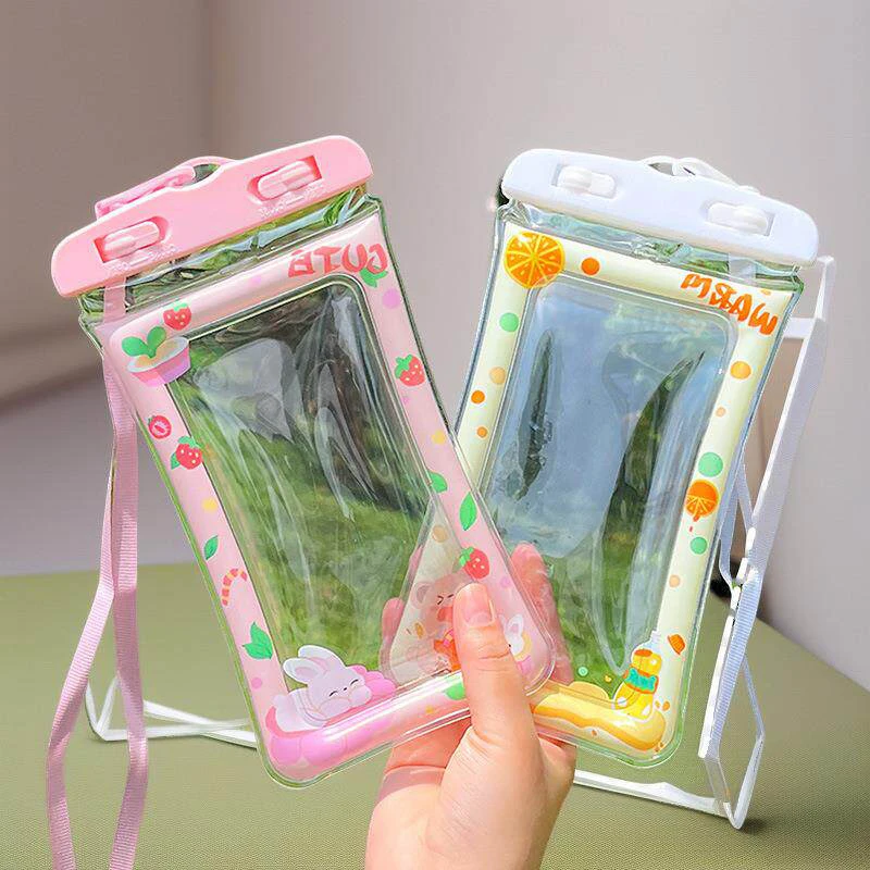 【Happy】Cartoon Waterproof Phone Case With Touchscreen Airbag Water Festival Neck Protector. be used for sizes below 6.67 inches! view 6