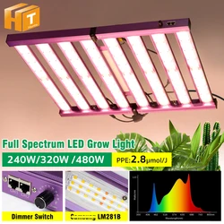 Luz LED de cultivo de espectro completo, 240W, 320W, 480W, alto brillo para plantas creciendo LM281B, lámpara de cultivo plegable para siembra de flores vegetales