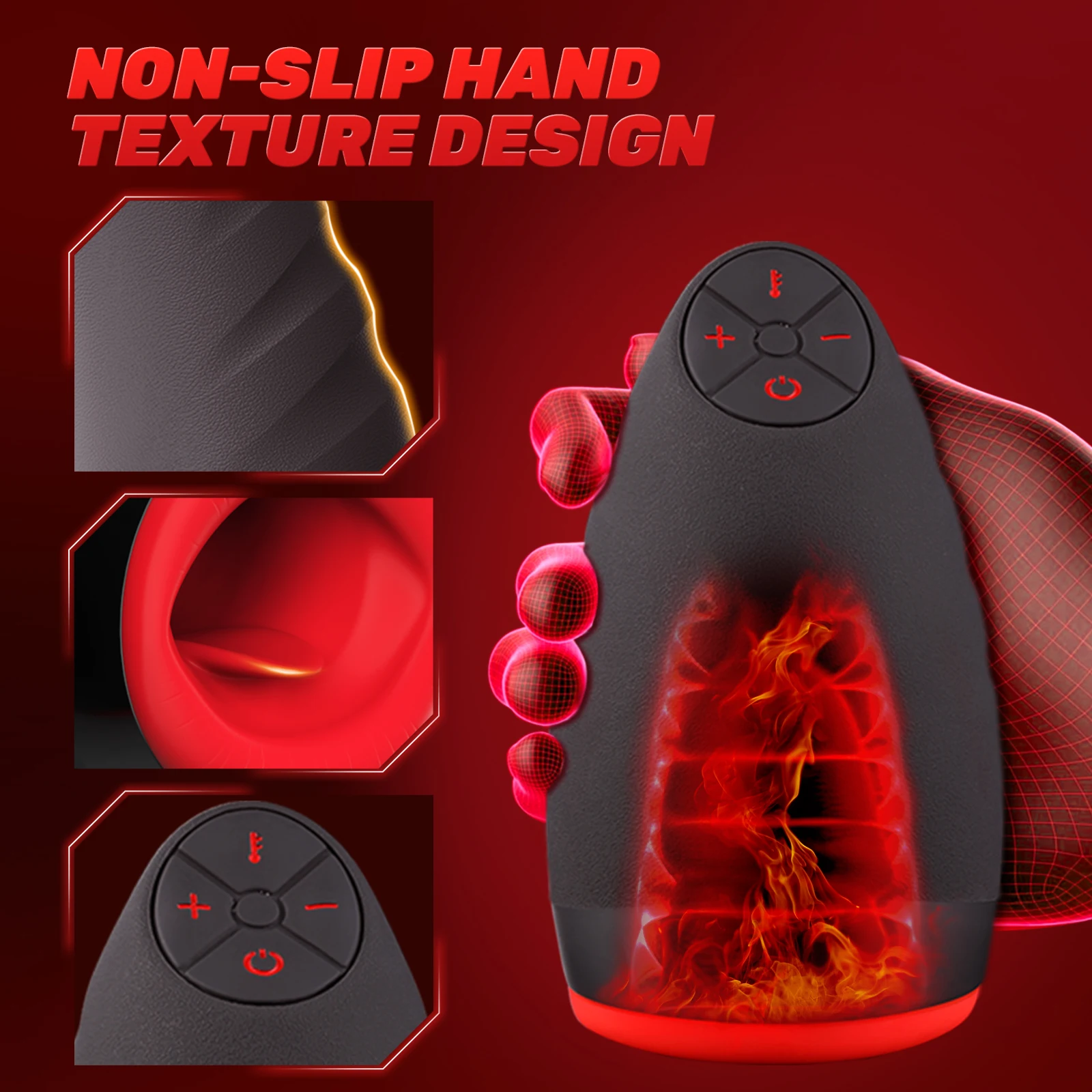 Glans Trainer Vibrating Male Masturbator Tongue Licking Heating Penis Massager Man Delay Training Exerciser Adult Sex Toy 18+