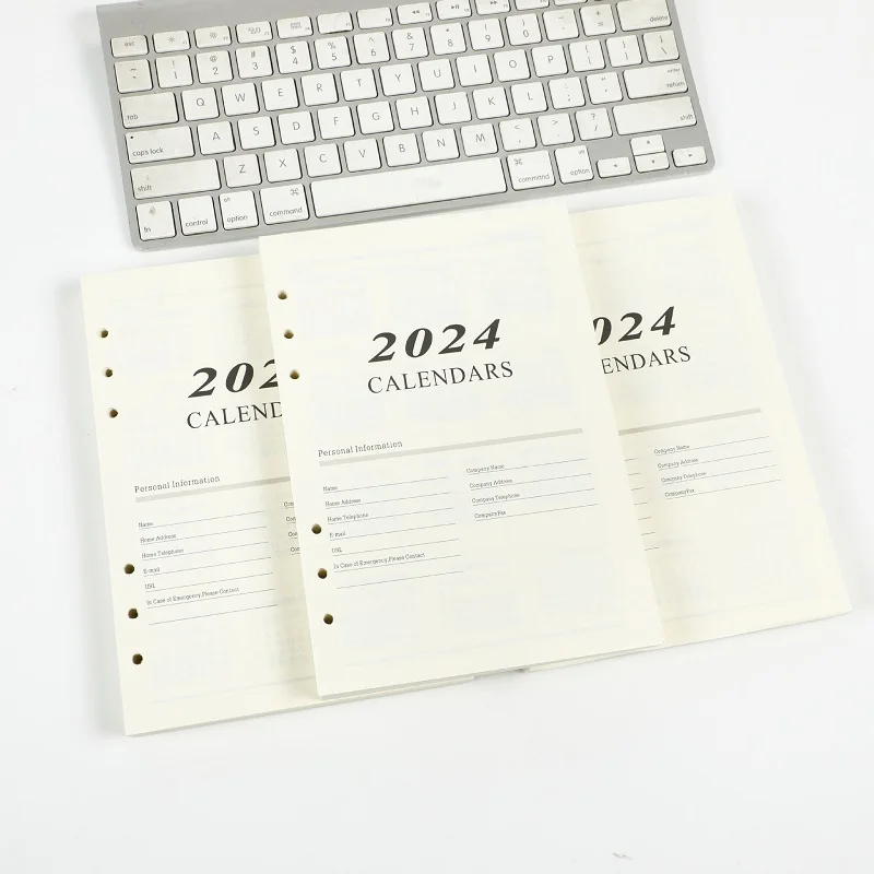 2024 Agenda Daily Plannerr A5 Notebook English Version Loose Leaf Replacement Core Daily To Do List Loose-leaf Office Supplies