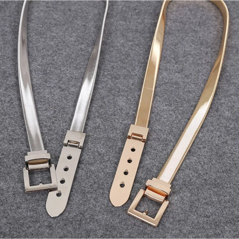 Elastic Metal Pin Buckle Thin Ladies Belt Fashion Decorative Dress Korean Version Simple Versatile Corset Width 1.5cm Waistband