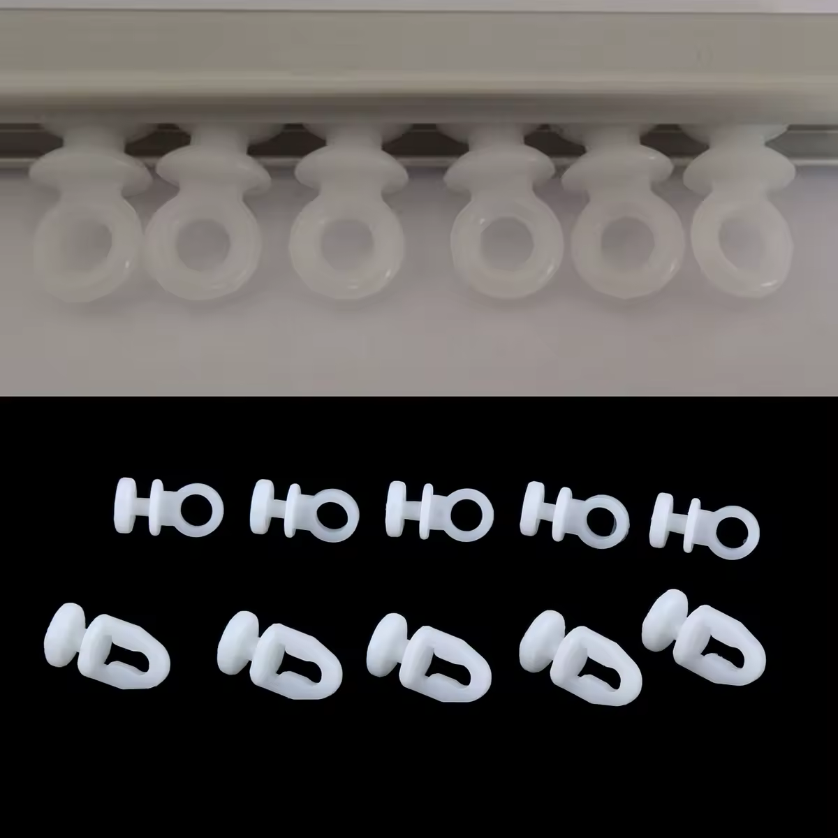 50 Pcs Car Curtain Clips Plastic Fasteners Auto Curtain Rail Rings Card Clip Heavy Rings Rivet Car Accessories Interior White