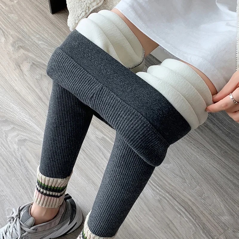 Autumn  Winter Leggings Threaded Velvet Casual Legging High Elastic Thicken Lady's Warm Pants Skinny Pants for Women Bottom Leg