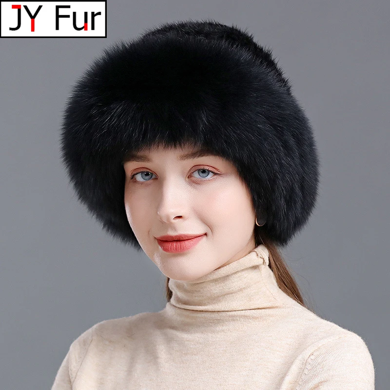 

2024 New Girls Quality Soft Genuine Mink Fur Hats Women Winter Luxury Knitted Real Mink Fur Bomber Hat Natural Warm Fox Fur Cap