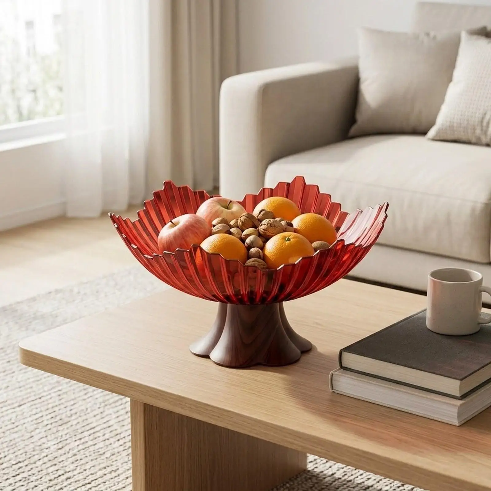 2-4pack Pedestal Fruit Bowl Modern Fashion Snack Tray for Desktop Dining Room