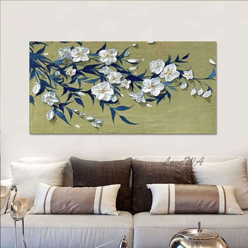 

Palette Knife Thick Acrylic Textured Abstract Flower Painting Large Size Wall Pictures Canvas Art Modern Home Interior Decor