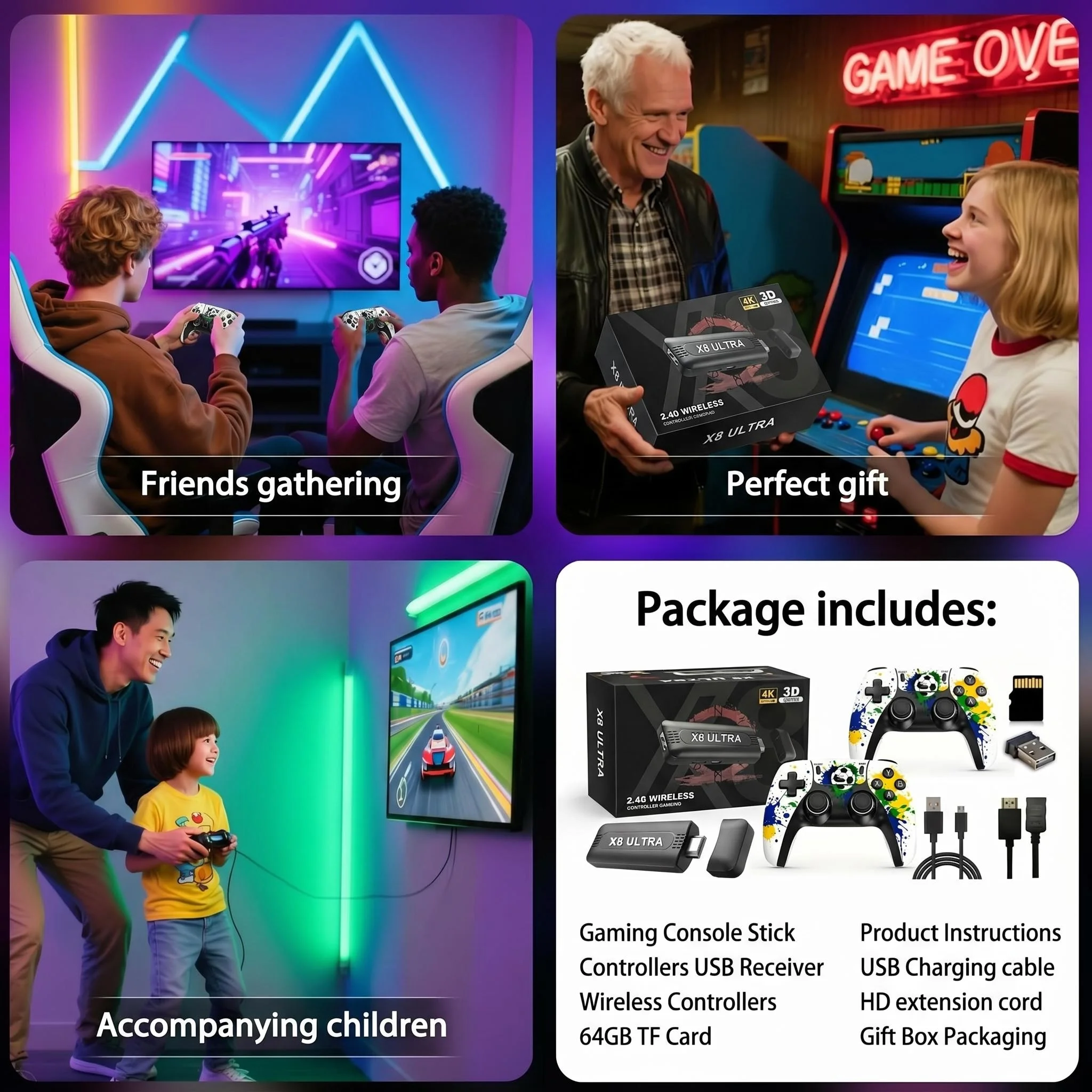 X8 Ultra Football Print TV Game Stick Plug and Play