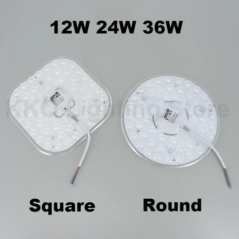 36W 24W 12W LED Ring PANEL Circle white Light source SMD2835 chips LED square Round Ceiling board circular lamp board AC 220V k