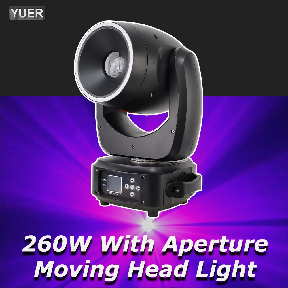 

YUER NEW 200W LED Moving Head Light With aperture Stage Effect For DJ Disco Wedding Party DMX512 Auto Beam Spot Lamp Rainbow