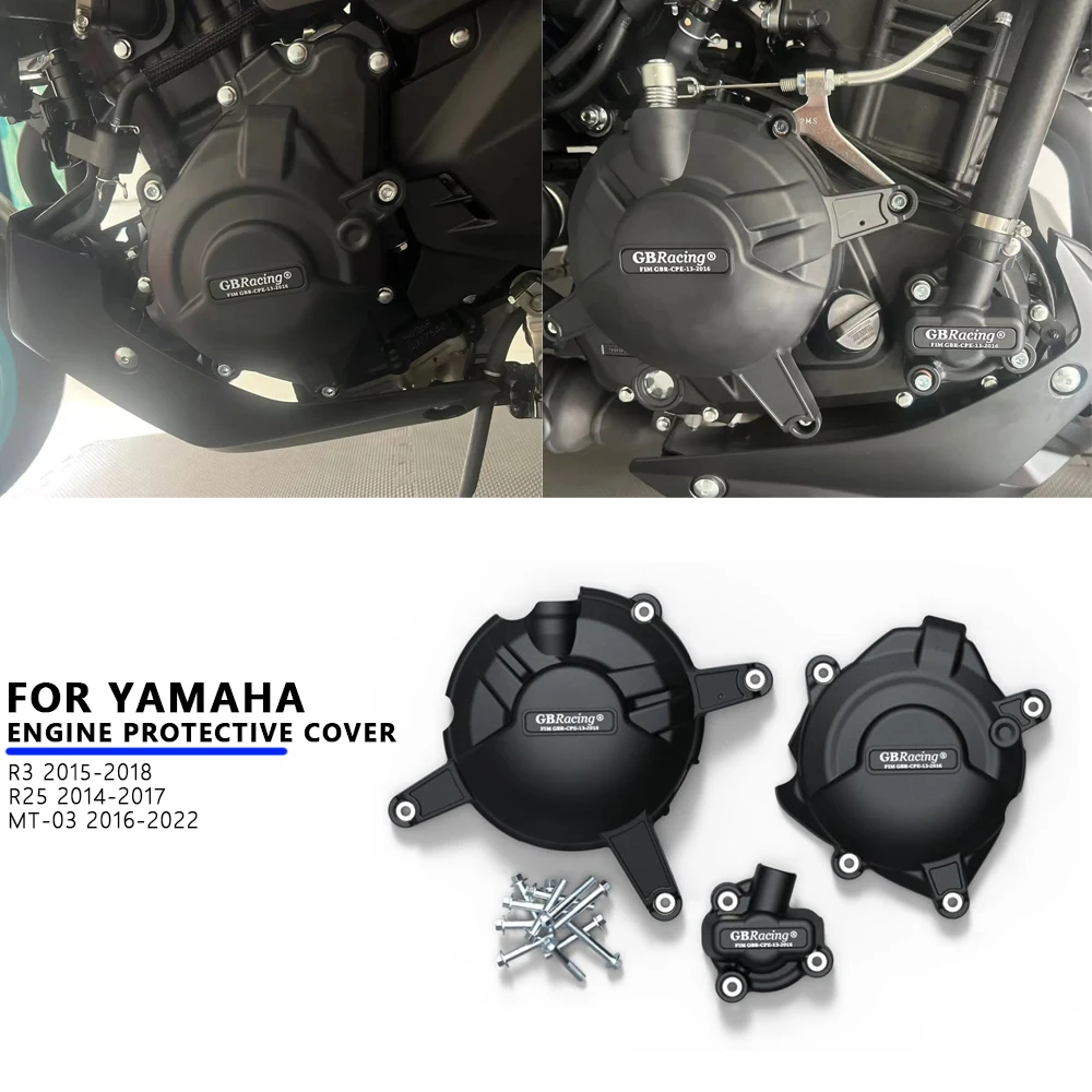 

FOR YAMAHA R3 2015-2018 R25 2014-2017Motorcycles Engine Cover Protective Case Engine Covers Protectors MT-03 2016 2017-2022