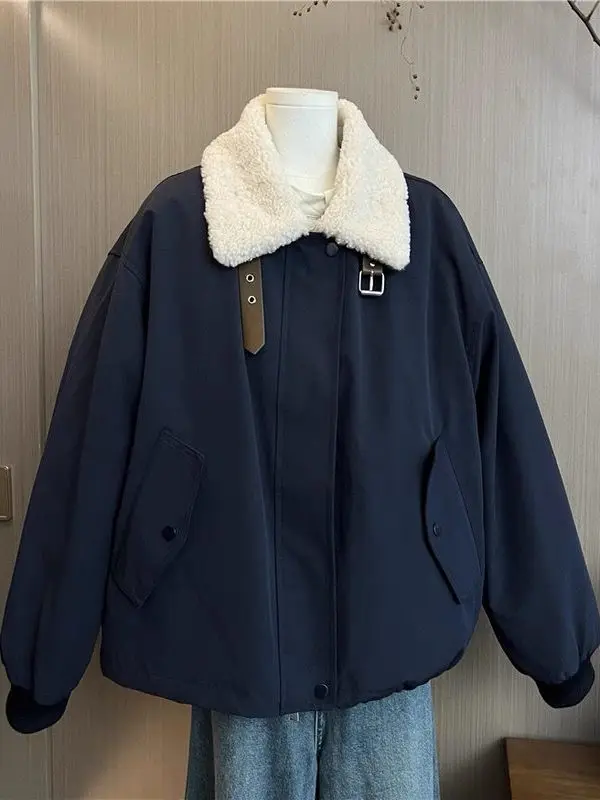 

Зимняя женская куртка из меха ягненка 20%, теплая рабочая одежда Fce, хлопковое пальто, верхняя одежда Cleanfit Straight pe