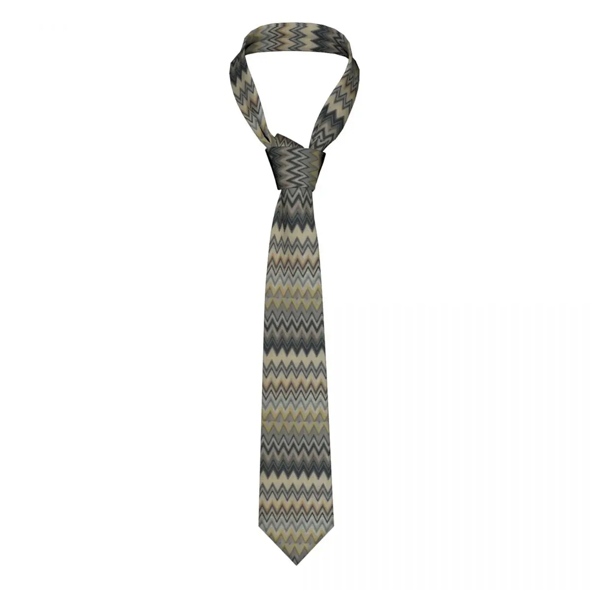 

Camouflage Zig Zag Chevron Neckties Men's Personalized Silk Chic Zigzag Neck Tie for Business