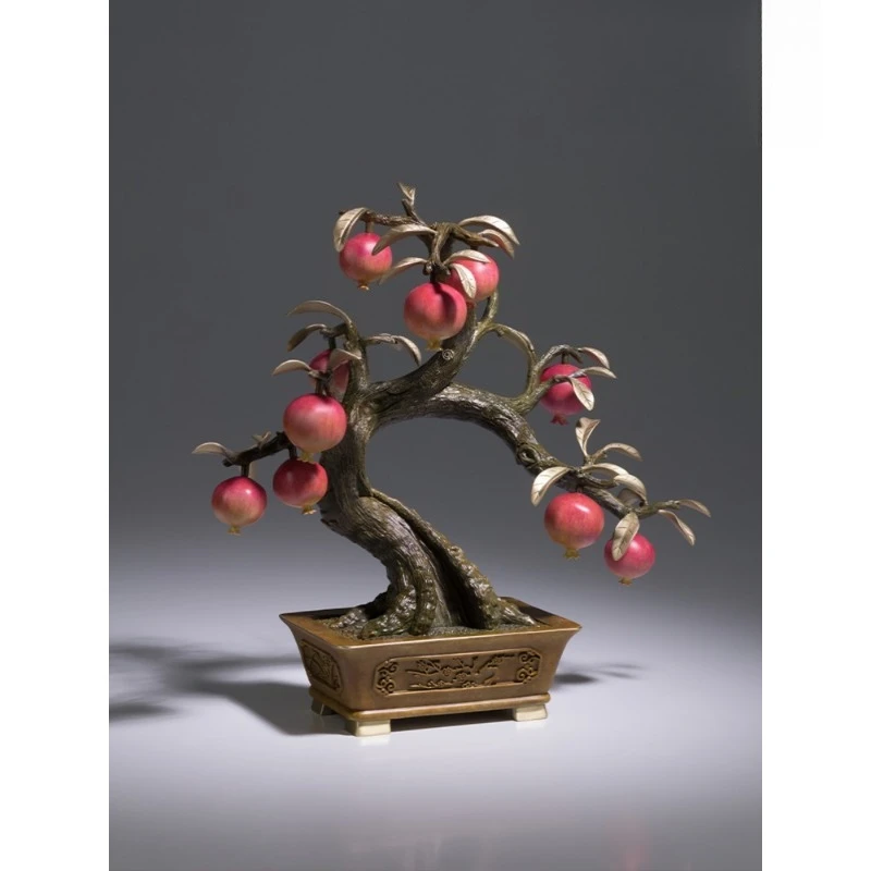 Living room desktop copper pomegranate ornament, home decoration crafts