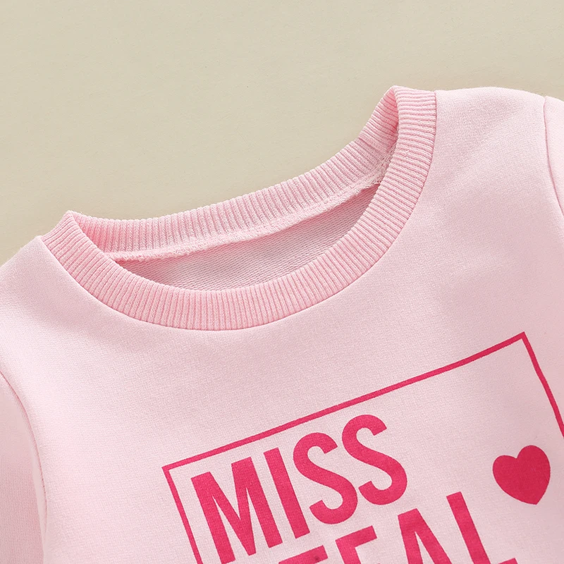 

Infant Girl s Spring Sweaters Cute Heart and Letter Print Long Sleeve Round Neck Pullovers for Toddlers