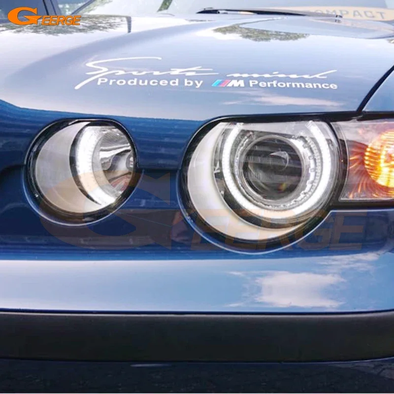 For BMW 3 Series E46 Compact 2001 2002 2003 2004 2005 Ultra Bright A/W Switchback DRL Turn Signal LED Angel Eyes Halo Rings