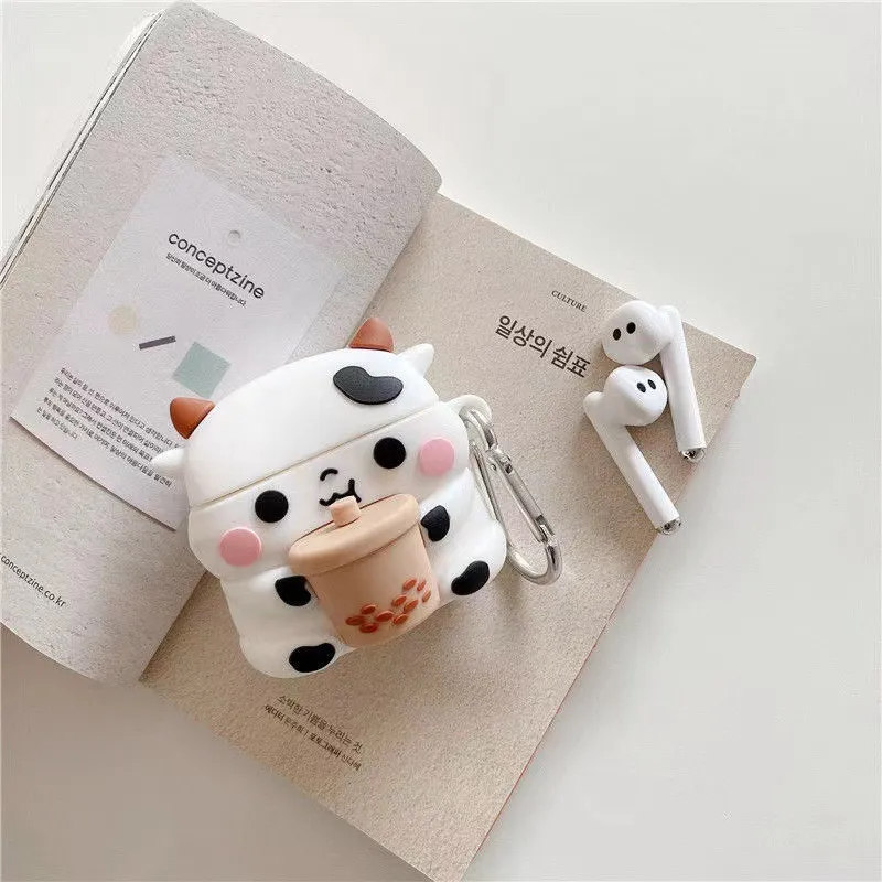 Etui na słuchawki do Airpods 3 Pro Airpods 1 2 miękkiego silikonu 3D śliczne śmieszne fajne kreskówki Kawaii moda pokrywa dla człowieka dzieci chłopiec dziewczyny