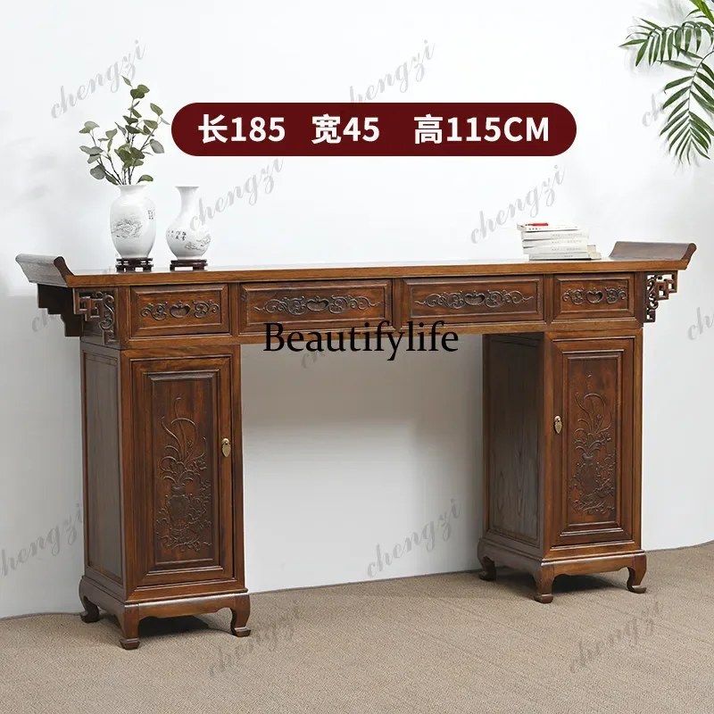 Solid wood central hall table table, living room table, new Chinese style, incense tableN138