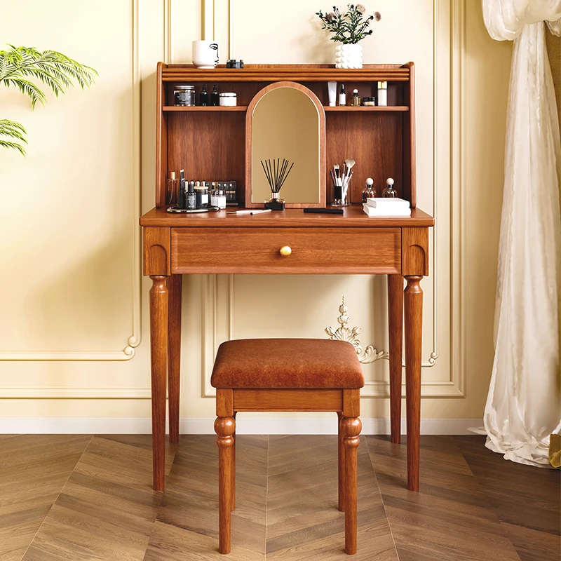 

Woman Wood Storage Vanity Table Mirror Drawers Organizer Bedroom Makeup Dressers Space Saving Penteadeira Quarto Furniture Home