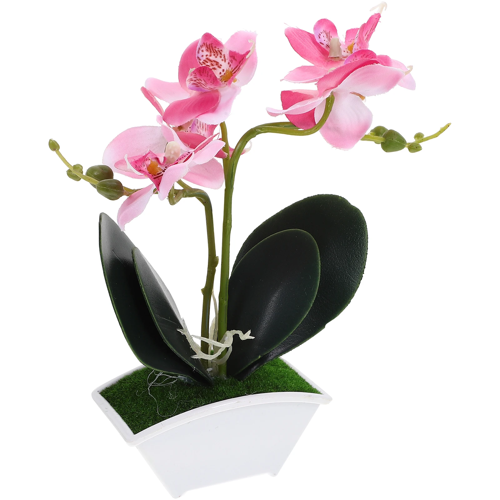 

Home Decor Simulation Phalaenopsis Artificial Mini Orchid Small Artifical Potted Plant Desktop Faux Plants Indoor Red Mother
