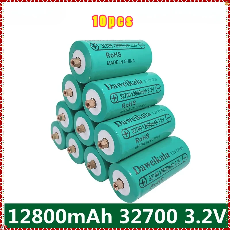 

4PCS/10pcs New 32700 12800mAh 3.2V Lifepo4 Rechargeable Battery Professional Lithium Iron Phosphate Power Battery with Screw