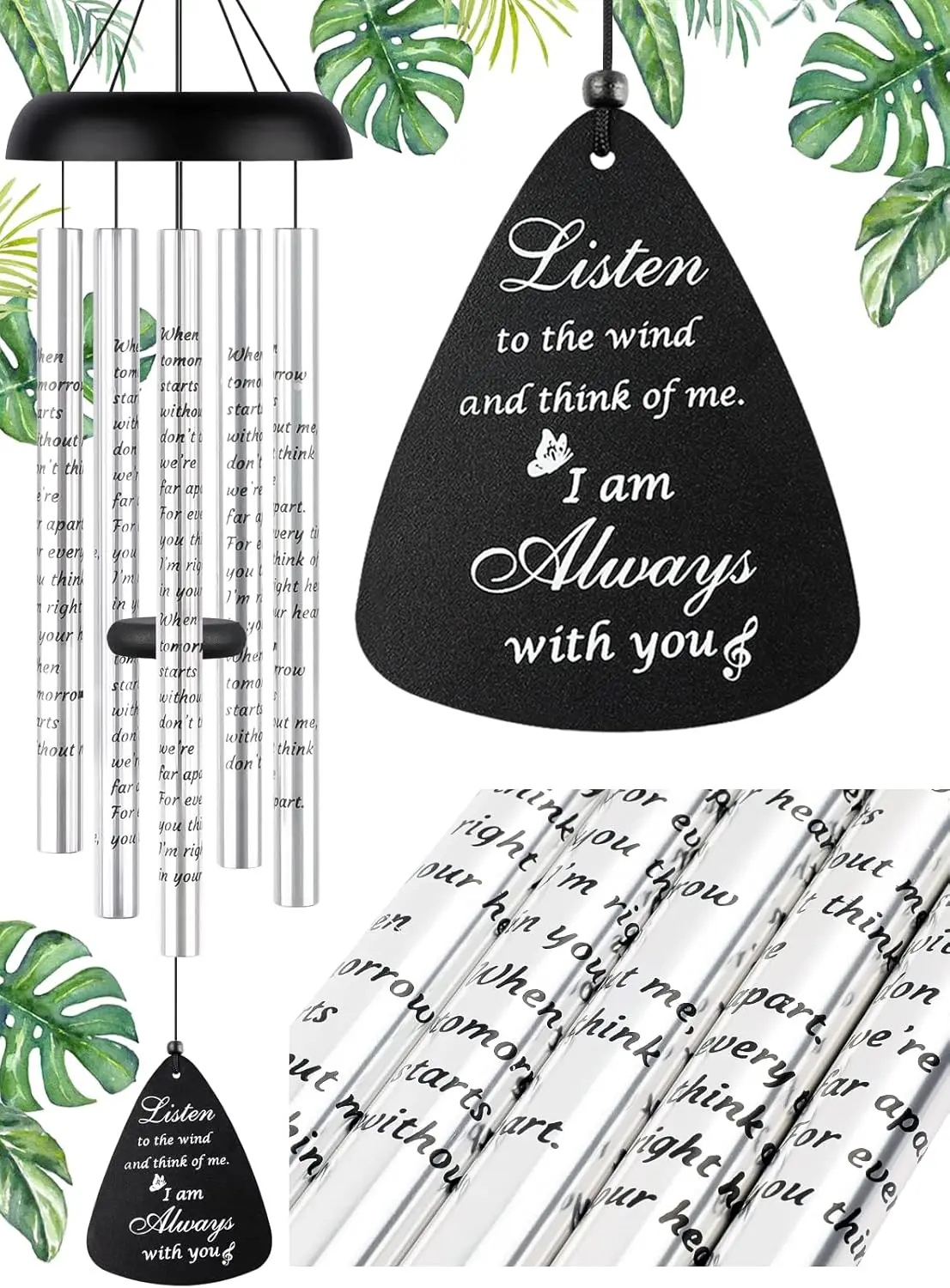 

36'' Memorial Wind Chimes for Loved Ones - Deep Tone Sympathy Gifts for Loss of Mother, Father, Condolence Remembrance