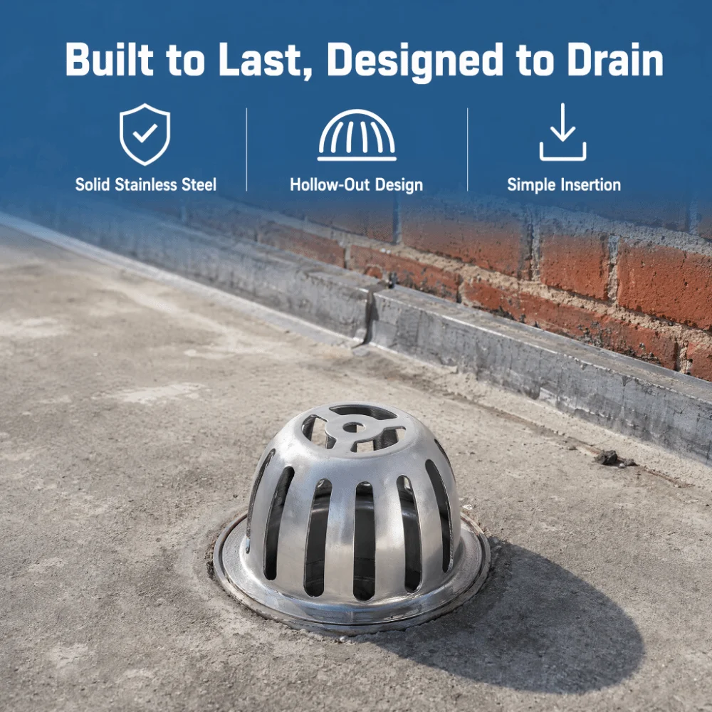 Durable 304 Stainless Steel Floor Drain Cover Dome Design Anti-Blocking Gutter Guard Filter Round Shape Drain Cover Garage