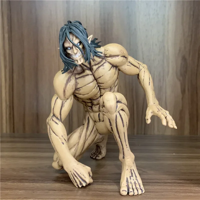 هجوم على تيتان إرين أنيمي العضلات الوحش القرفصاء القتال فير. شخصية عمل إرين جيانتزيشن PVC ، ليفي ميكاسا ، نموذج جمع لعبة