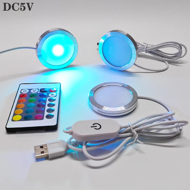 

Теплый белый / RGB 16 цветов LED светильник 5В с сенсорным диммером, встраиваемый светильник 10Вт 3Вт, точечный светильник с пультом ДУ на 24 кнопки и кабелем 1,5 м