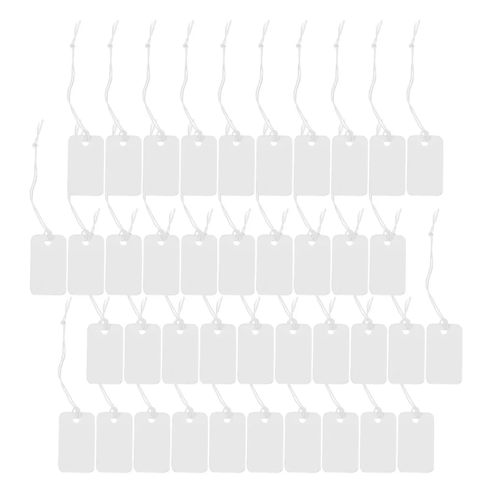 

200pcs Price Label Tags Blank Hanging Paper Tags For Jewelry Supermarket Display String Price Tag Handwriting Tag File Folder