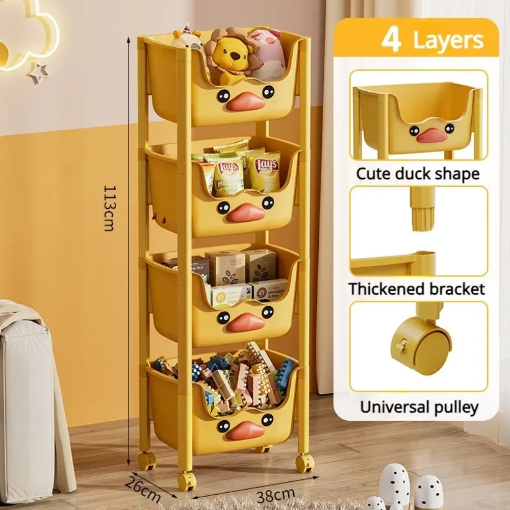 Carrello portaoggetti per giocattoli Soggiorno Snack Organizer Scaffale da bagno mobile Scaffale da cucina con ruote Scaffale per libri carino per bambini