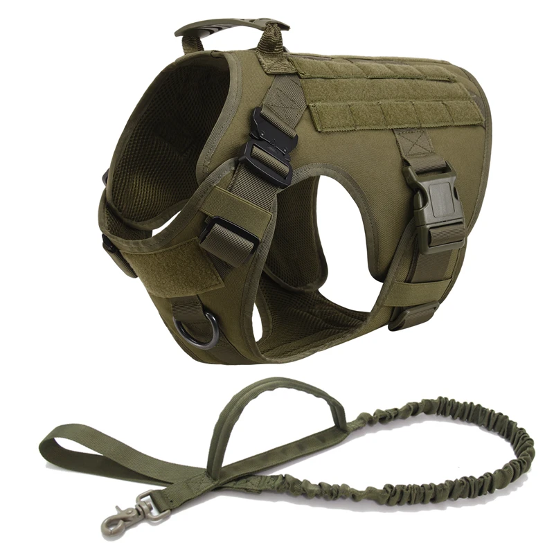 Tactical Military Vest Pet German Shepherd Golden Retriever Tactical  Training Dog Harness and Leash Set For All Breeds Dogs, image 18